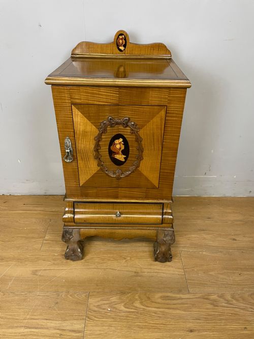 Nineteenth Century Inlaid Walnut Bedside Cupboard