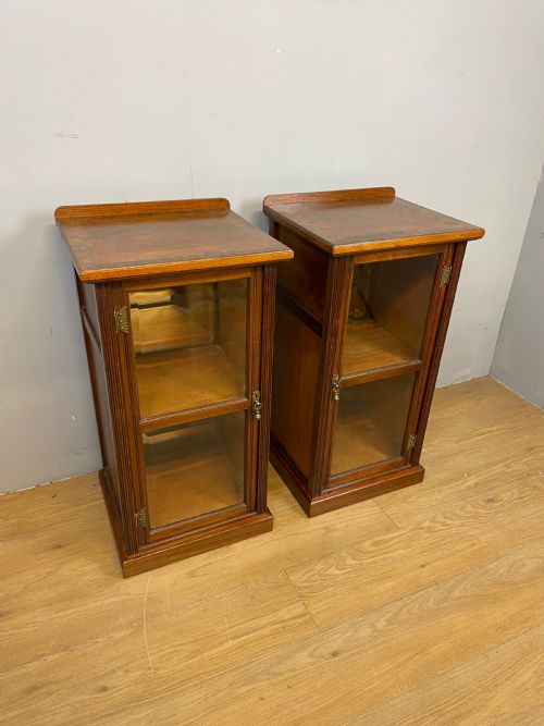 Pair of Solid Walnut Bedside Cabinets Circa 1900