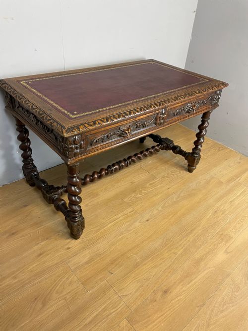 C19th Carved Oak Writing Table