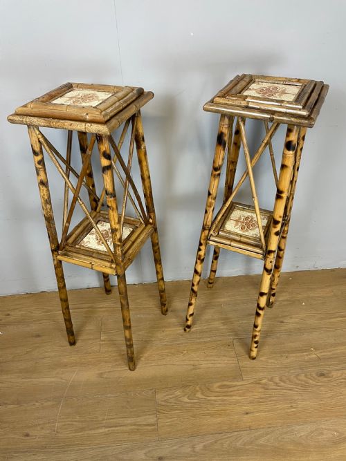 C19th Pair of Art Nouveau Bamboo Plant Stands