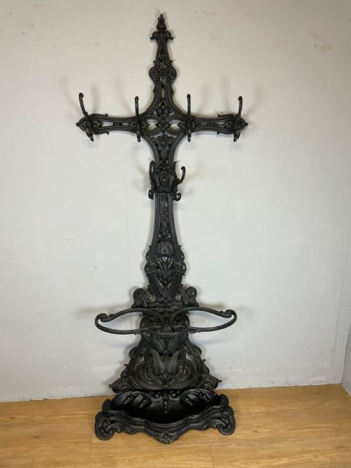 Nineteenth Century Coalbrookdale Style Cast Iron Hall Stand