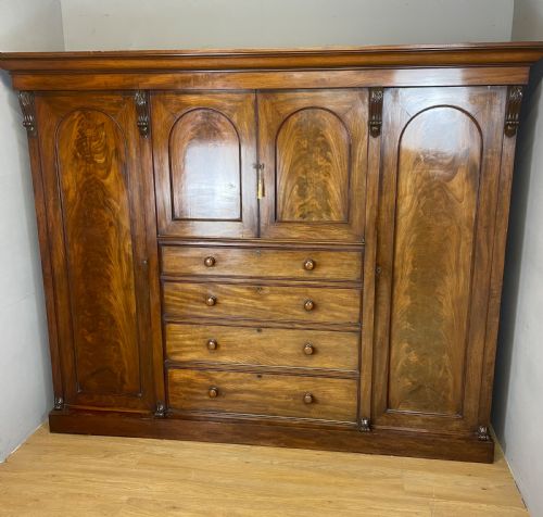 C19th Country House Flame Mahogany Wardrobe
