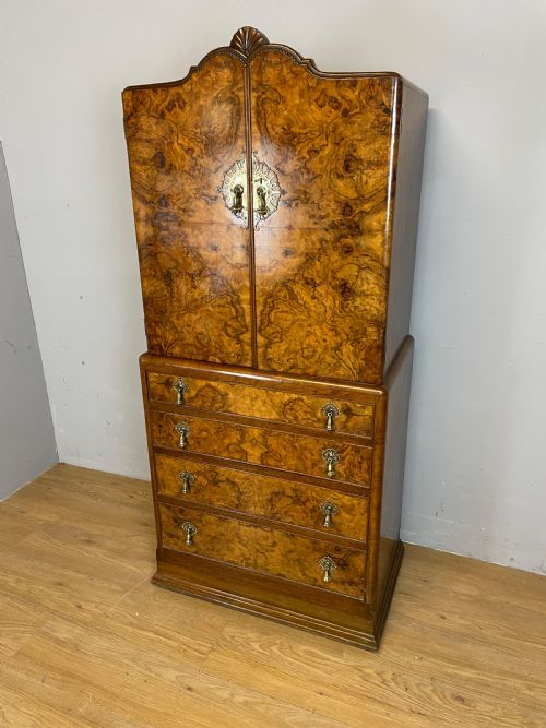 Burr Walnut Tallboy Circa 1920