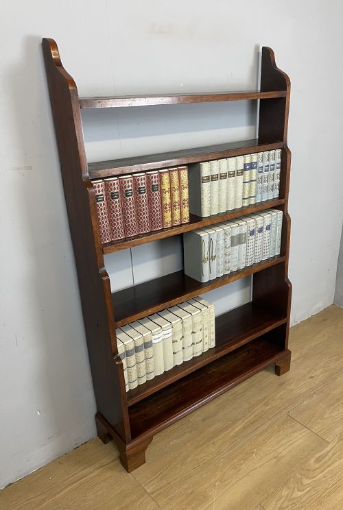 C19th Mahogany Freestanding Waterfall Bookcase