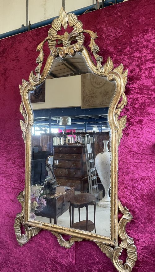C19th Carved Gilt-wood Pier Mirror
