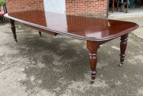 fig 1. C19TH large solid mahogany 12 seater extending dining table