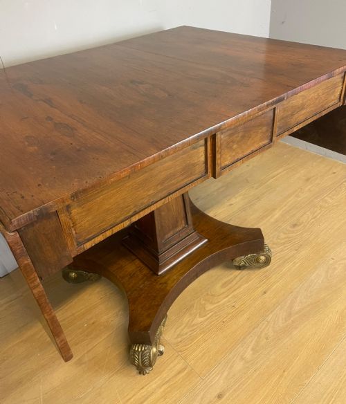 REGENCY ROSEWOOD TWO DRAWER SOFA TABLE IN ORIGINAL CONDITION - ADDITIONAL PHOTO 3
