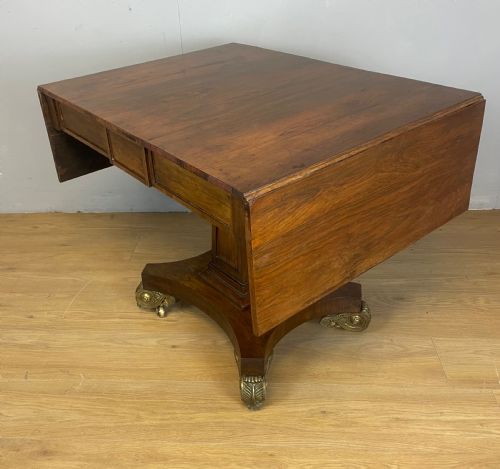 REGENCY ROSEWOOD TWO DRAWER SOFA TABLE IN ORIGINAL CONDITION - ADDITIONAL PHOTO 4