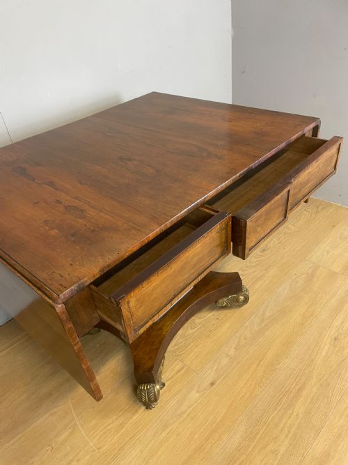 REGENCY ROSEWOOD TWO DRAWER SOFA TABLE IN ORIGINAL CONDITION - ADDITIONAL PHOTO 6