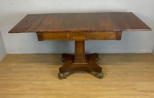 REGENCY ROSEWOOD TWO DRAWER SOFA TABLE IN ORIGINAL CONDITION - ADDITIONAL PHOTO 7