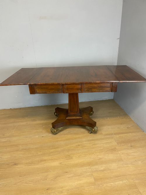 REGENCY ROSEWOOD TWO DRAWER SOFA TABLE IN ORIGINAL CONDITION - ADDITIONAL PHOTO 10