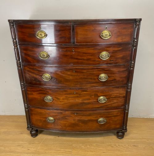 Regency Mahogany Bow Front Chest of Drawers