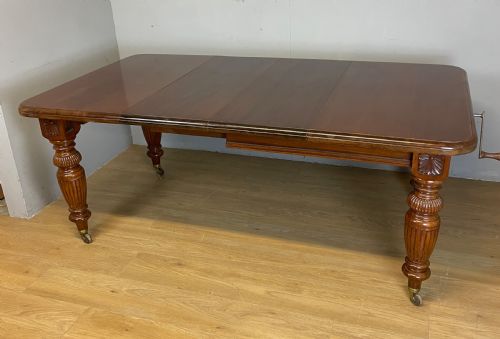 C19th Solid Walnut Wind Out Dining Table