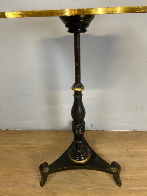 C19TH CHINOISERIE WINE TABLE WITH EBONISED TRIPARTITE BASE - ADDITIONAL PHOTO 3