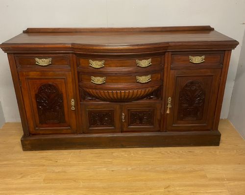C19th Solid Carved Walnut Sideboard