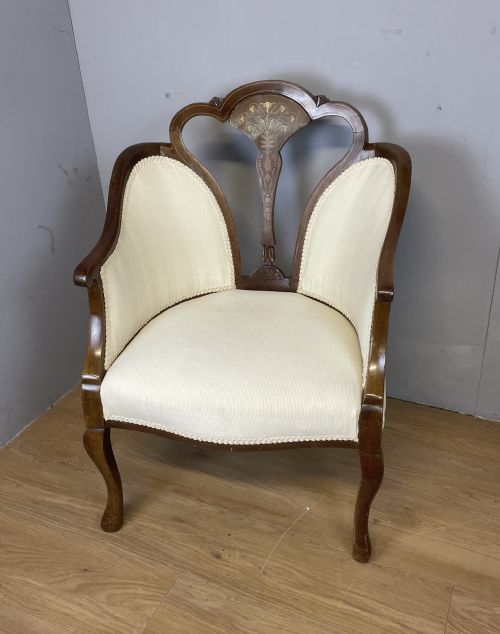 Edwardian Inlaid Mahogany Tub Chair