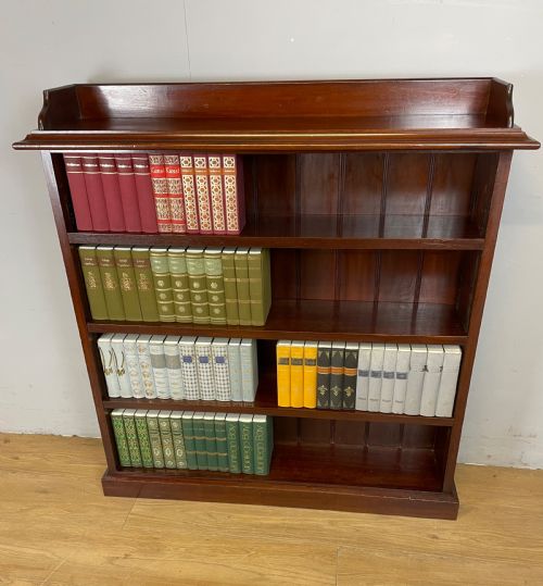 Antique Solid Mahogany Freestanding Adjustable Bookcase
