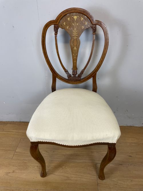 Late Nineteenth Century Inlaid Solid Mahogany Side Chair