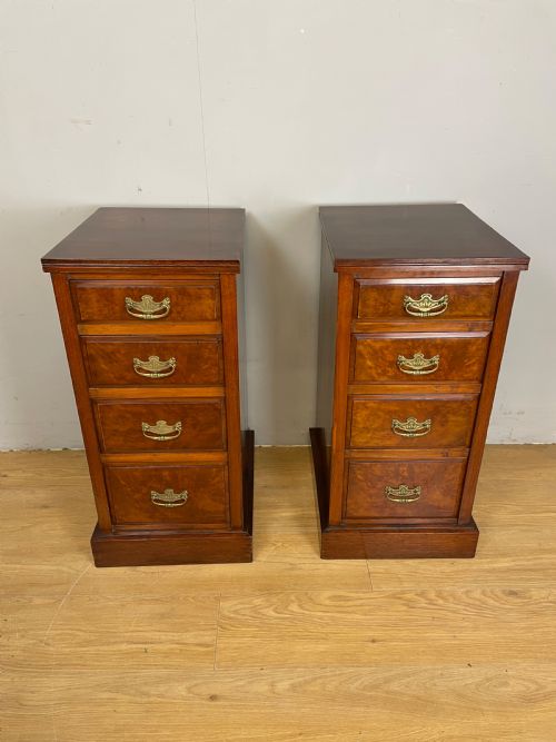 Antique Pair of Walnut Bedside Cabinets Circa 1880