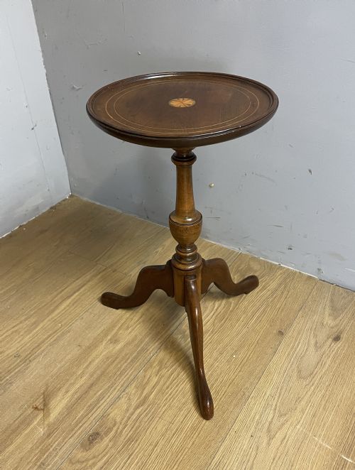 Inlaid Mahogany Tripod Wine Table Circa 1920