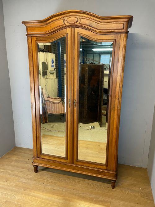 C19th French Walnut Armoire on Turned Feet