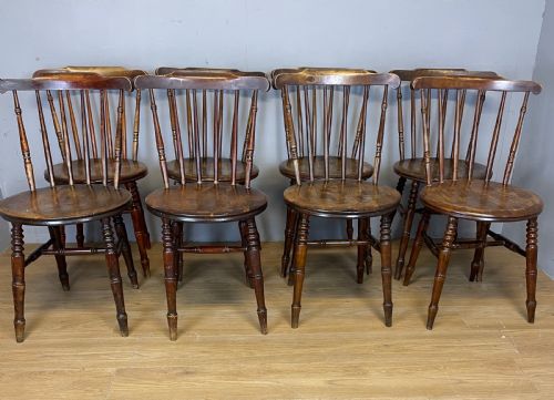 Set of Eight Ibex Kitchen Chairs Circa 1900