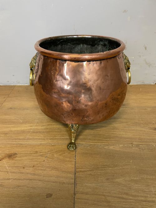 Victorian Copper Jardiniere with Brass Handles