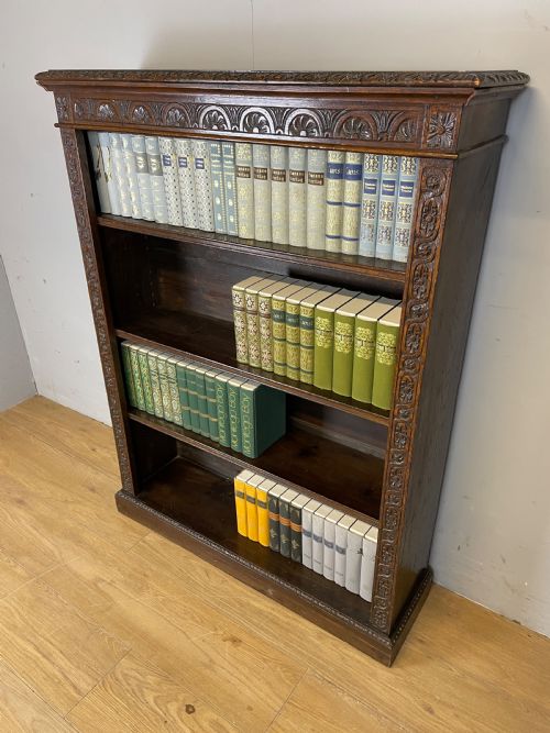 C19th Solid Oak Freestanding Open Bookcase