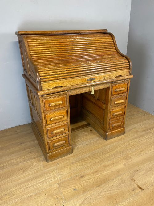 Oak Roll Top Desk by the Derby Desk Co USA