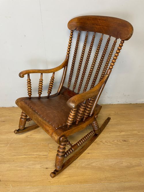 Victorian Bobbin Turned Rocking Chair