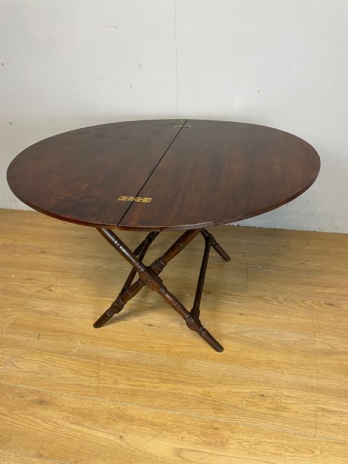 C19th Demi Lune Coaching Campaign Table