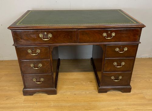 Georgian Flame Mahogany Small Partner Style Desk Circa 1800