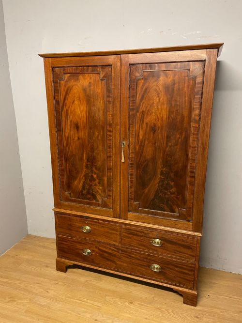 Late Regency Country House Flame Mahogany Housekeepers Cupboard
