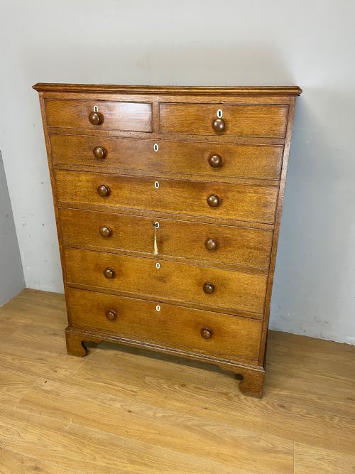 Georgian Golden Oak Six Height Chest of Drawers Circa 1790