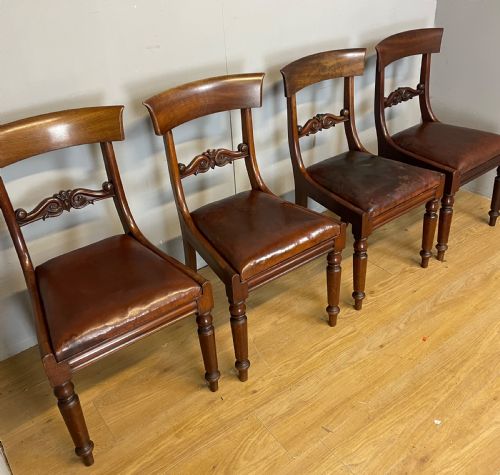 Set of 4 Mahogany William IV Dining Chairs in Original Condition