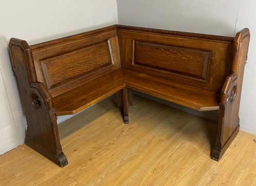 C19th Oak Corner Pew with Provenance