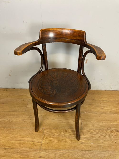 Bentwood Armchair in Original Condition- Shell Motif Seat