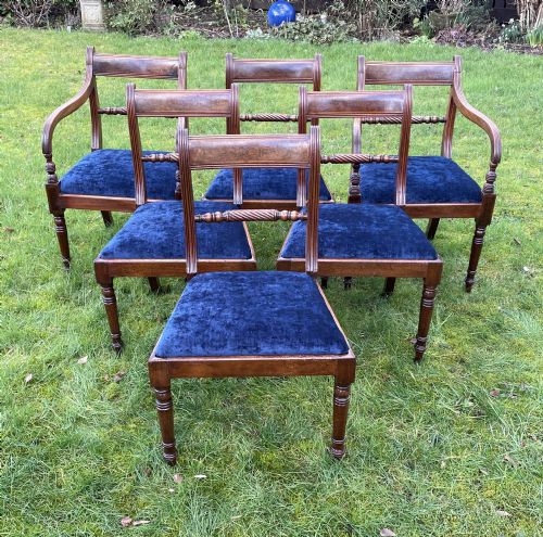 Set of  Six Regency Mahogany Dining Chairs Circa 1815