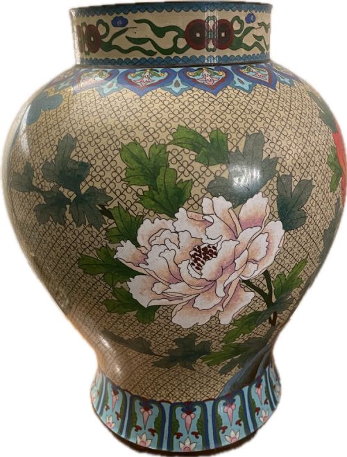 LARGE CLOISONN VASE AND COVER CIRCA 1910 - ADDITIONAL PHOTO 4