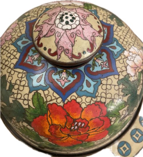 LARGE CLOISONN VASE AND COVER CIRCA 1910 - ADDITIONAL PHOTO 6