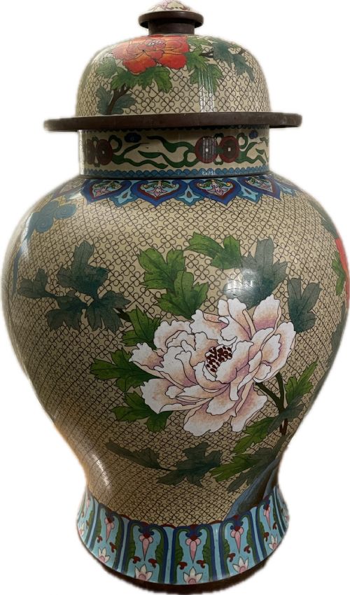 LARGE CLOISONN VASE AND COVER CIRCA 1910 - ADDITIONAL PHOTO 10