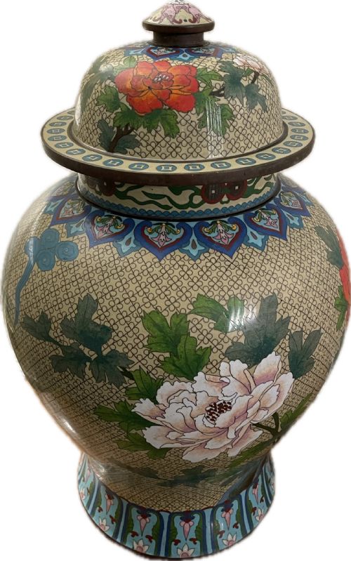 LARGE CLOISONN VASE AND COVER CIRCA 1910 - ADDITIONAL PHOTO 11