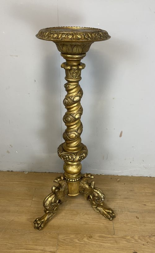 C19th Carved and Gilded Torchere in Original Condition