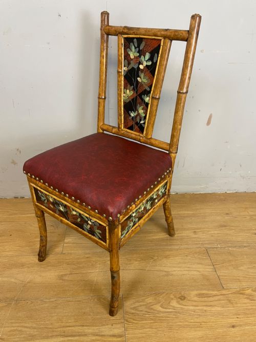 Aesthetic Movement Hand Painted Bamboo Chair Circa 1880