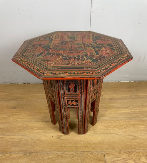 Hand Painted Folding Octagonal Kashmiri Table