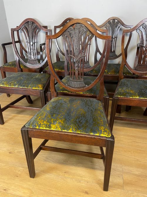 SET OF EIGHT GEORGIAN MAHOGANY SHIELD BACK CHAIRS CIRCA 1800 - ADDITIONAL PHOTO 7