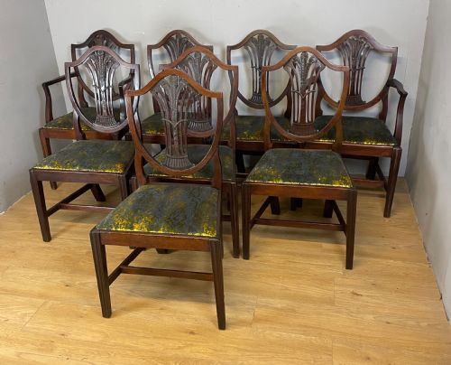 SET OF EIGHT GEORGIAN MAHOGANY SHIELD BACK CHAIRS CIRCA 1800 - ADDITIONAL PHOTO 2