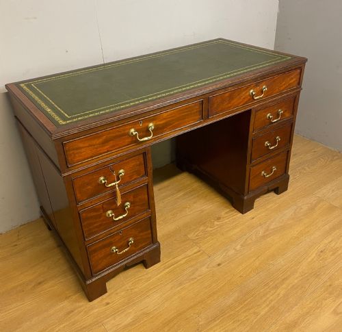 C19th Three Part Mahogany Desk with Inset Leather Top