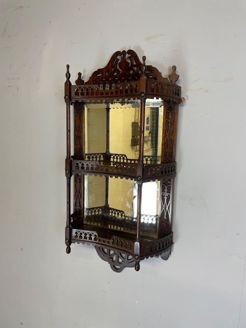 C19th Chippendale Style Mahogany Fretwork Open Shelves