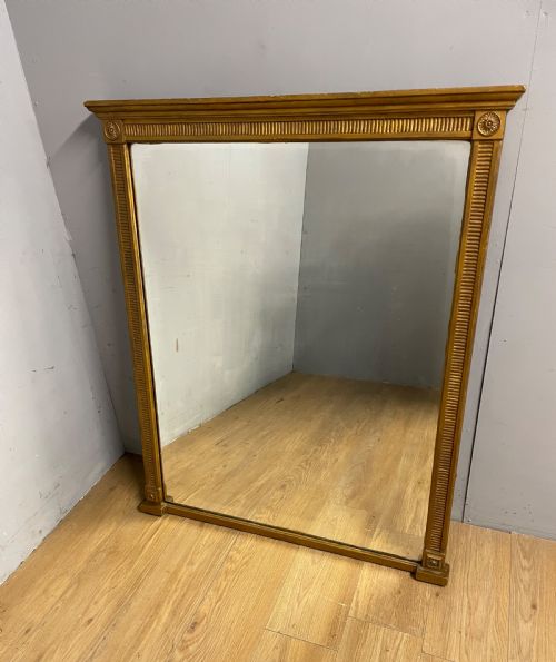 C19th Large Gilt Overmantel Mirror